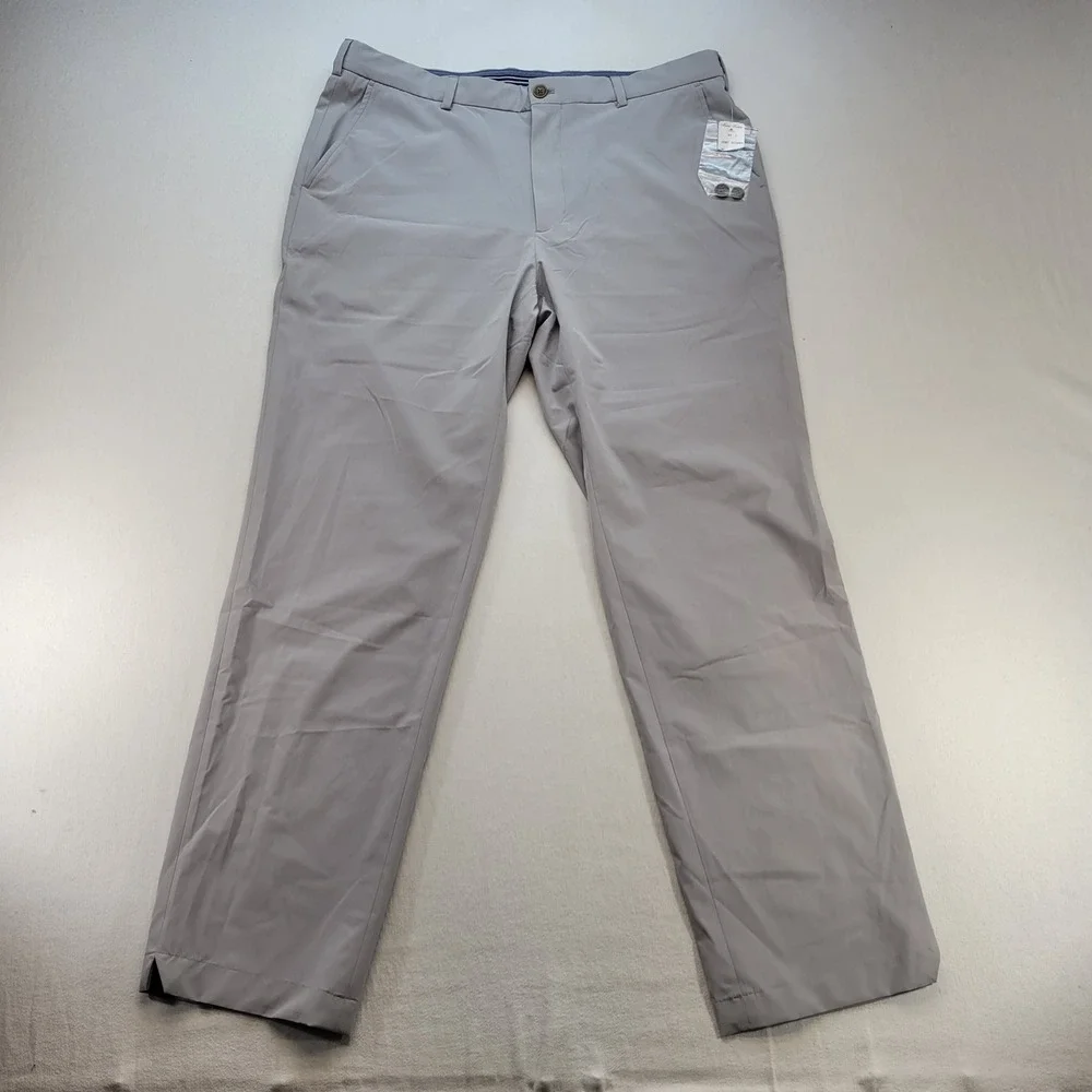 Brooks Brothers Performance Pants Mens 38x32 Gray Chino Stretch